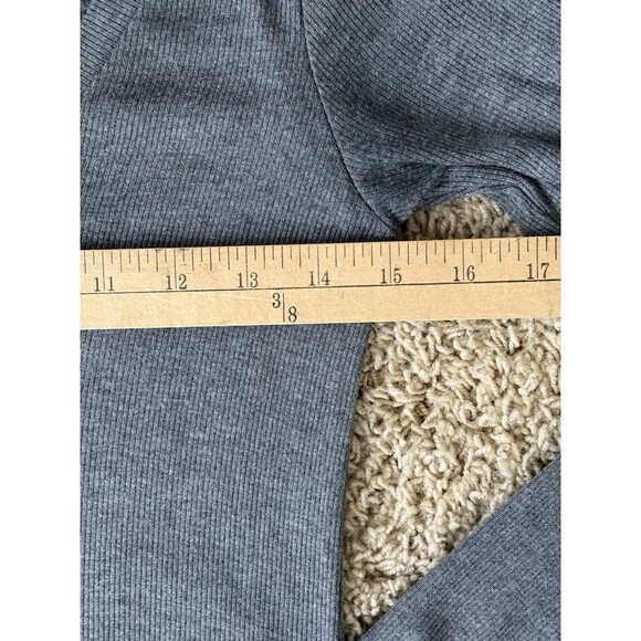 Revolve LNA Long Sleeve Ribbed Top Women's Size XS V-Neck Dark Gray Fitted Soft - Picture 12 of 12
